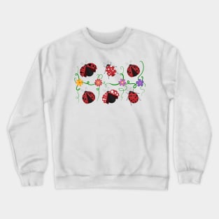 Ladybirds and flowers Crewneck Sweatshirt